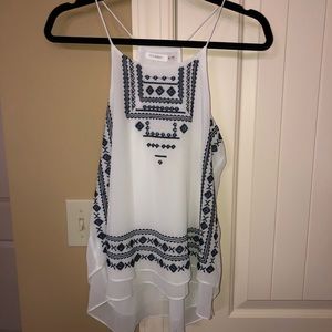 Blu Pepper White and Blue Tank Top